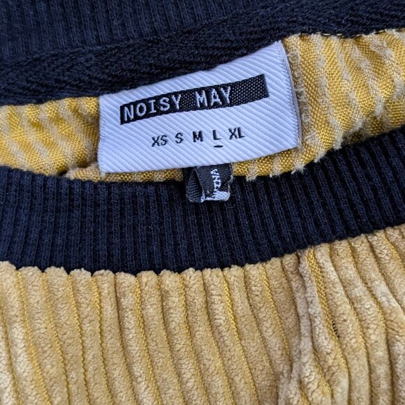 Noisy May Cropped Yellow Long Sleeve Corduroy Top - Picture 6 of 7